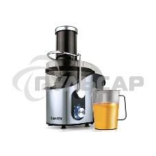 Соковыжималка Centek CT-1212 (черный, сталь) 1200Вт, 2 скор. + Pulse, стакан 1100 мл, горловина 75мм