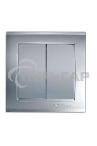 Выключатель 2-кл. СП Бриллиант 10А IP20 серебр. Universal 7949650