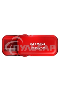 Флешка USB ADATA UV240 (AUV240-64G-RRD), 64 Gb, USB 2.0, R/W 15/5, красный