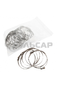 Хомуты СИБРТЕХ нержав, сталь, стандартное болтовое крепление 90-110мм 25шт/уп,ширина 9мм 47588