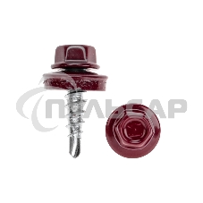 Саморез кровельный KRANZ 4,8х19, окрашенный RAL 3005, короб (250 шт/уп)