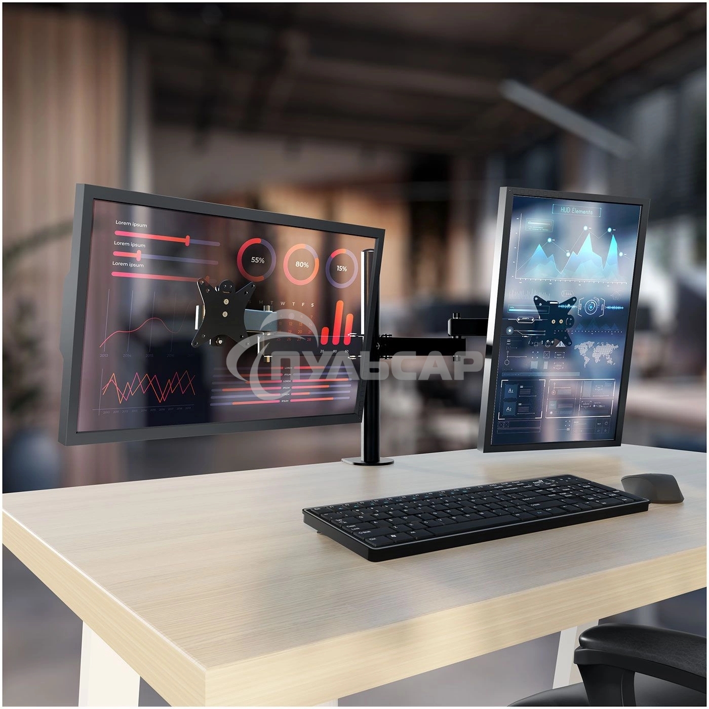 Кронштейн настольный для мониторов HOLDER MDS-SU203 черный