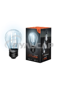 Лампа светодиодная филаментная Rexant Шарик GL45 9.5 Вт 950 Лм 4000K E27 прозрачная колба