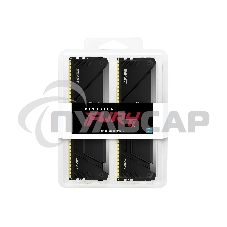 Оперативная память Kingston Fury Renegade, DDR4, 32Gb (2x16Gb), 3200MHz, CL16, DIMM, с радиатором, RGB, серебристый/черный