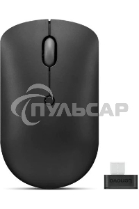 Мышь беспроводная Lenovo 400 черный, 2400 dpi, радиоканал, USB-C, кнопки - 4