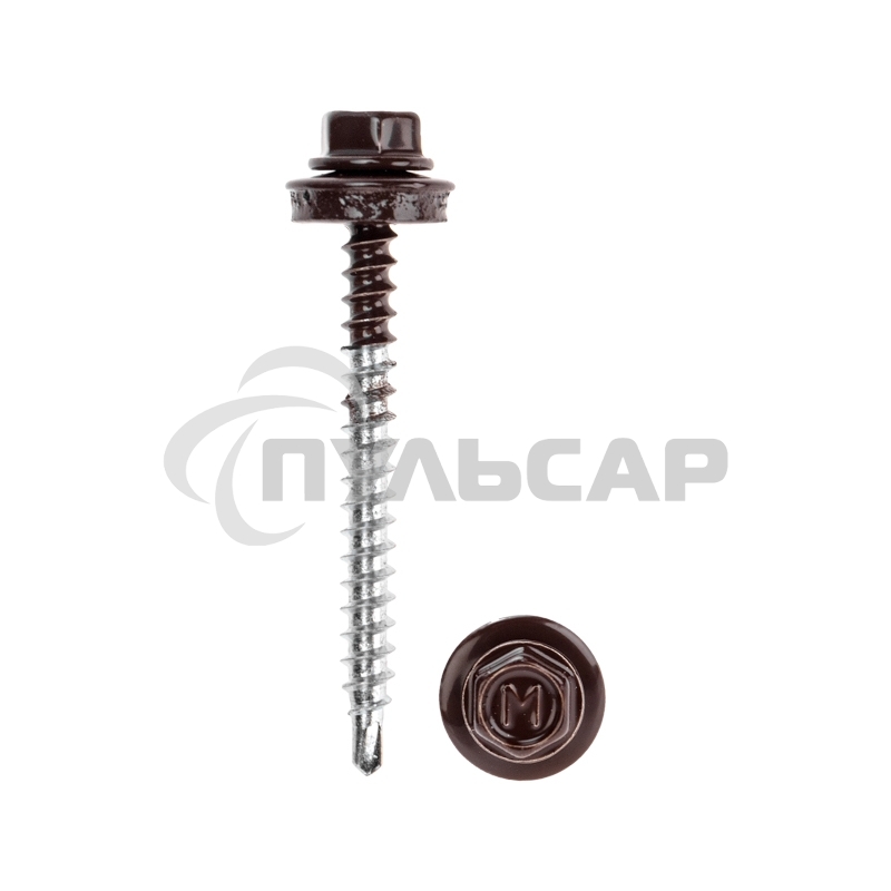 Саморез кровельный KRANZ 4,8х50, окрашенный RAL 8017, короб (150 шт/уп)