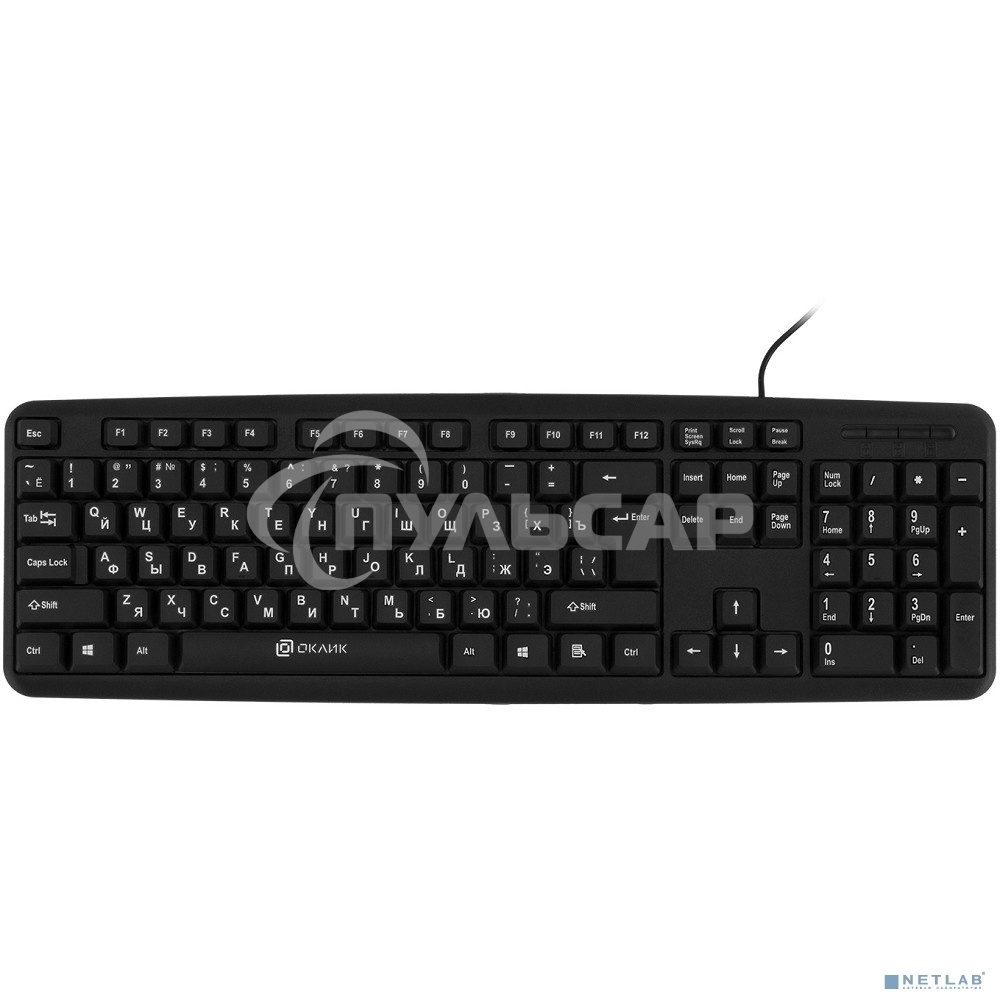 Клавиатура проводная Oklick 180M черный USB