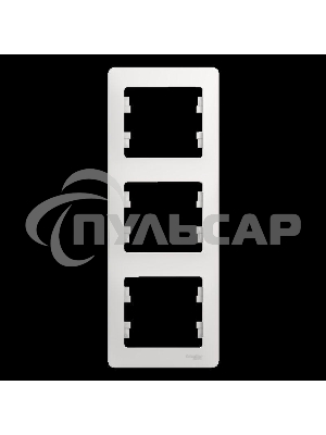 Рамка 3-м Glossa верт. бел. SchE GSL000107