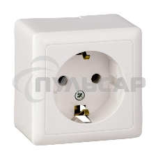 Розетка 1-м ОП Хит 16А с заземл. белый  SchE RA16-133-B