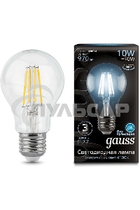 Лампа светодиодная Gauss Filament А60 E27 10Вт 4100К