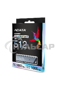 Флешка USB ADATA UE800 (AELI-UE800-512G-CSG), 512Gb, Type-C USB 3.2, R/W 1000/1000, серебристый