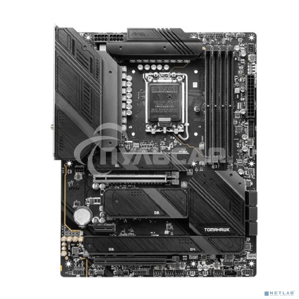 Материнская плата MSI MAG Z790 TOMAHAWK WIFI, LGA 1700, Intel Z790, 4xDDR5, 7xSATA, 4xM.2, 1xPCIe 4.0 x4, 1xPCIe 5.0 x16, 1xHDMI, 1xDP, 1x2.5Gb LAN, 4xUSB-A 3.2 Gen 1, 4xUSB-A 3.2 Gen 2, 1xUSB-C 3.2 Gen 2, 1xUSB-C 3.2 Gen 2x2, 5x3.5 мм, 7.1, Standard-ATX
