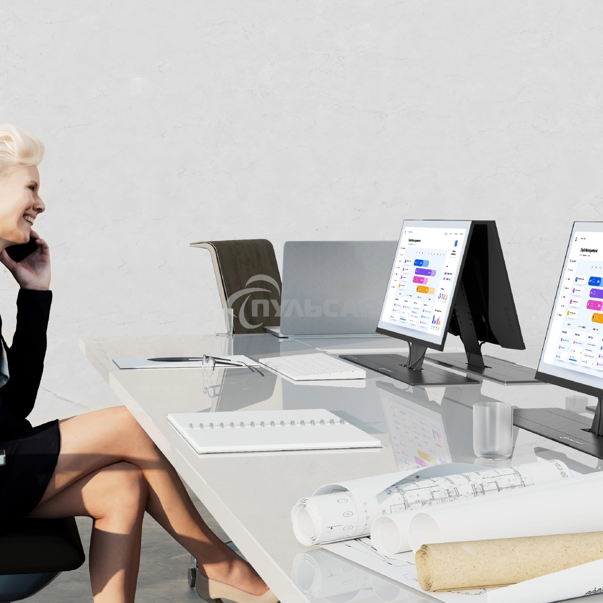 Кронштейн для мониторов Onkron NWS-SC24 черный 13