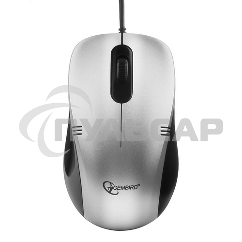 Мышь проводная Gembird MOP-100-S серебристый, 1000 dpi, USB, кнопки - 3