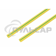 Термоусаживаемая трубка Rexant 10,0/5,0 мм, желто-зеленая, упаковка 50 шт. по 1 м