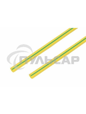 Термоусаживаемая трубка Rexant 10,0/5,0 мм, желто-зеленая, упаковка 50 шт. по 1 м