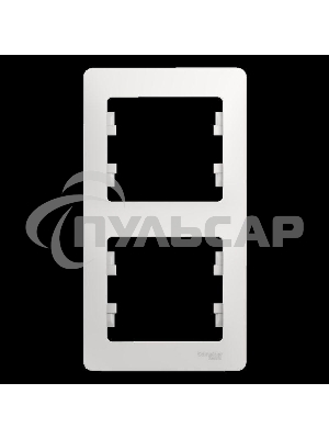 Рамка 2-м Glossa верт. белый  SchE GSL000106