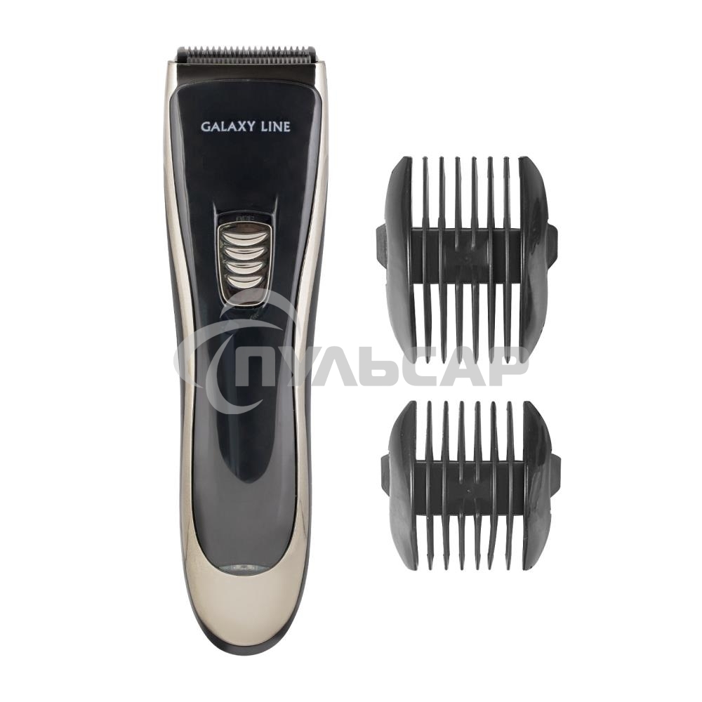 Набор для стрижки Galaxy Line GL 4165, черный, 3 Вт, время непрерывной работы до 1,5 ч, время зарядки около 2 часов, аккум. Li-Ion 3,7 В, емкость аккум. 600 мА*ч, лезвия из нержав. стали, ширина лезвия 40 мм, 2 насадки-расчески (3 и 6 мм, 9 и 12 мм), USB 