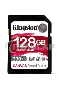 Флеш карта Kingston 128Gb Canvas React Plus SDXC UHS-II 300R/260W U3 V90