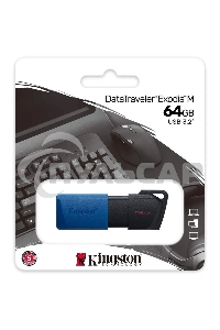 Флешка USB R/W Kingston 64 Gb DataTraveler Exodia M DTXM/64 Gb USB 3.0 черный/синий