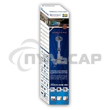 Крепление потолочное Kromax PROJECTOR-300 серый для проектора, 2 ст свободы, наклон 30°, вращение на 360°, от потолка 650-1100 мм, нагрузка до 10 кг