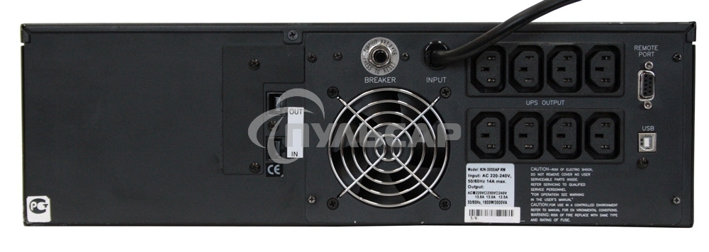 Источник бесперебойного питания Powercom King Pro RM KIN-3000AP LCD 1800Вт 3000ВА черный