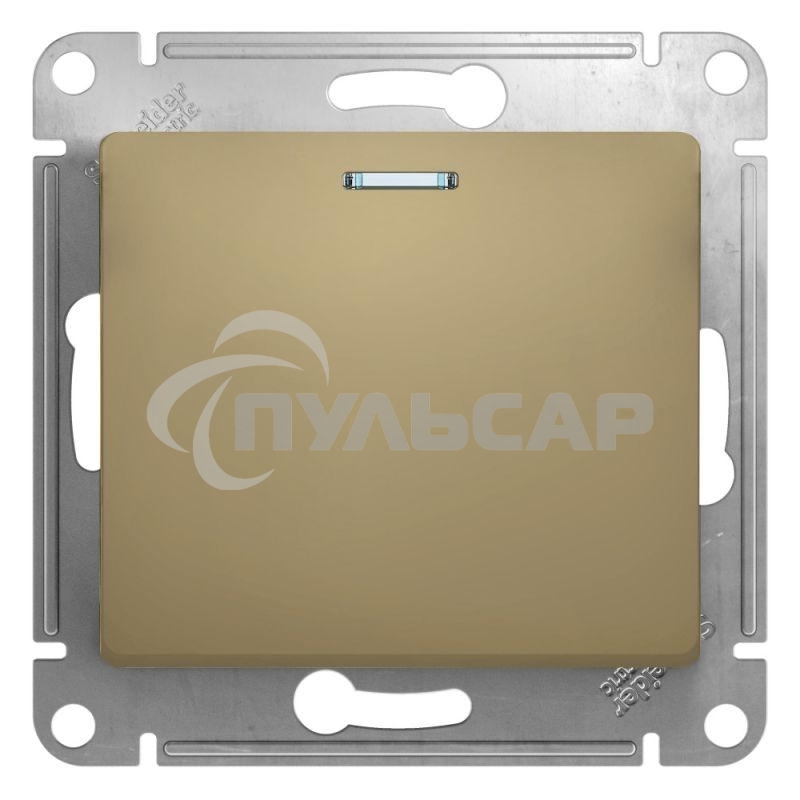 Механизм выключателя 1-кл. СП GLOSSA 10А IP20 10AX с подсветкой титан SchE GSL000413