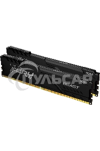 Оперативная память Kingston Fury Beast, DDR4, 32Gb (2x16Gb), 3200MHz, CL16, DIMM, с радиатором, черный