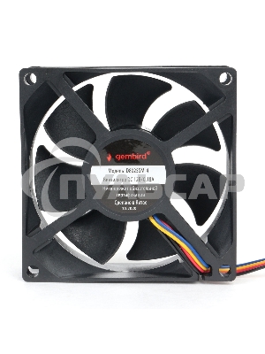 Вентилятор для корпуса Gembird 18651 черный, 80 мм, 3000 об/мин, 32 дБ, 4 pin