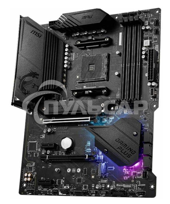 Материнская плата MSI MPG B550 GAMING PLUS, AM4, AMD B550, 4xDDR4, 6xSATA, 2xM.2, 1xPCI-E 4.0 x16, 1xPCI-E 3.0 x4, 2xPCI-E x1, 1xHDMI, 1xDP, 1x 1Gb LAN, 4xUSB-A 2.0, 2xUSB-A 3.2 Gen 1, 1xUSB-A 3.2 Gen 2, 1xUSB-C 3.2 Gen 2, 5x3.5 мм, 7.1, ATX
