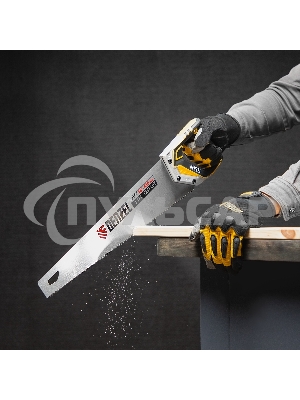 Ножовка по дереву, 450 мм, 9 TPI, зуб 3D, металлопластиковая рукоятка Denzel