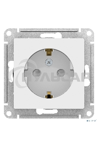 Розетка с заземлением со шторками Schneider-electric ATN000145 ATLASDESIGN, 16А, механизм, БЕЛЫЙ