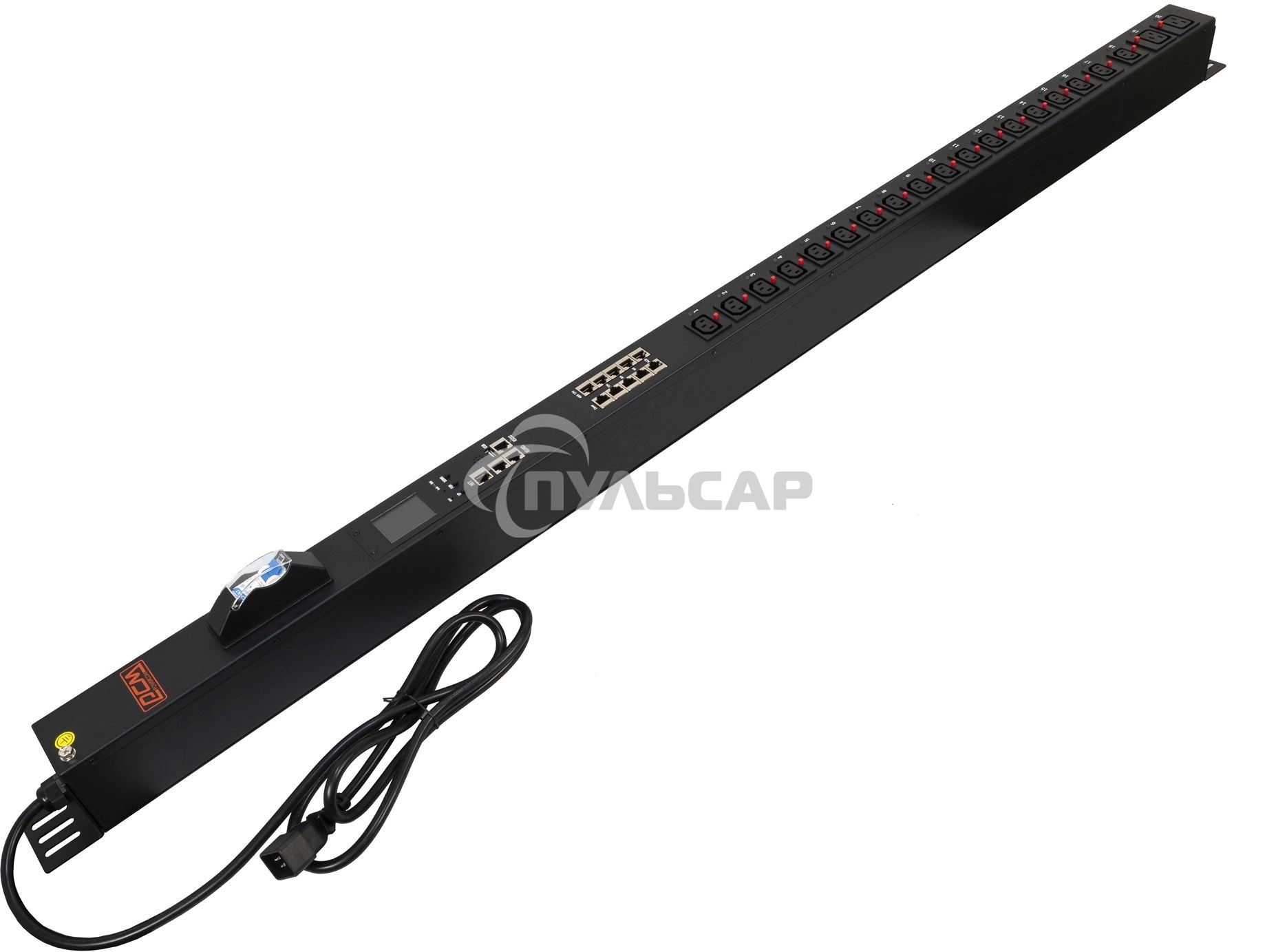 Блок распределения питания Powercom PDU-16AVMS20-18C13-2C19 18*C13+2*C19, 16A, 1,5U (1968234)
