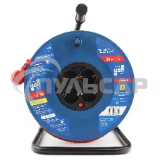 Удл. на пласт. катушке “Power Cube” IP20 16А 30м ПВС 3*1,5мм2 4 роз. с/з