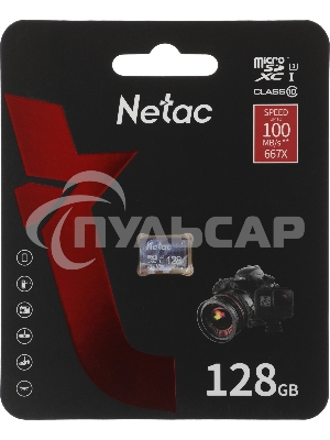 Флеш карта microSDHC 128Gb Netac P500 ULTRA NT02P500ULT-128G-S (без SD адаптера) 100Mb/s