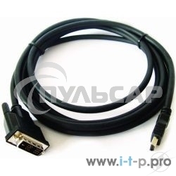 Кабель HDMI-DVI Cablexpert CC-HDMI-DVI-15, 19M/19M, single link, медь, позол.разъемы, экран, 4.5м, черный, пакет