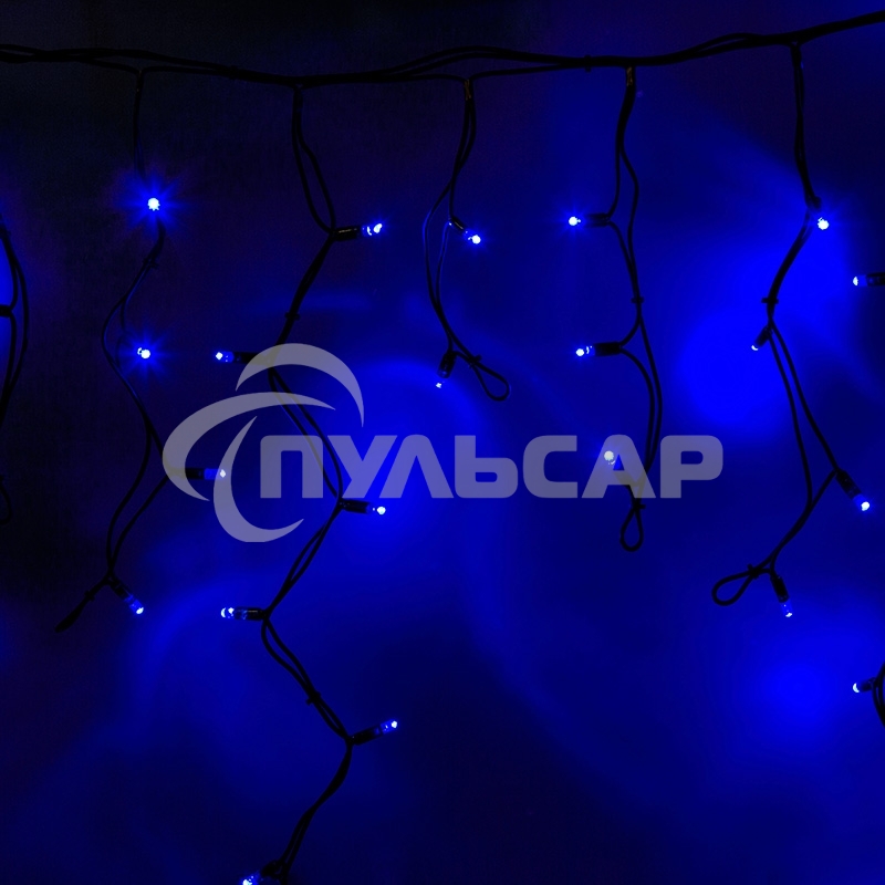 Гирлянда Neon-night Айсикл (бахрома) светодиодный, 4,0 х 0,6 м, черный провод каучук, 230 В, диоды синие, 128 LED