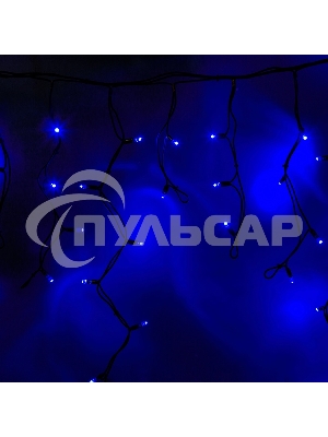 Гирлянда Neon-night Айсикл (бахрома) светодиодный, 4,0 х 0,6 м, черный провод каучук, 230 В, диоды синие, 128 LED