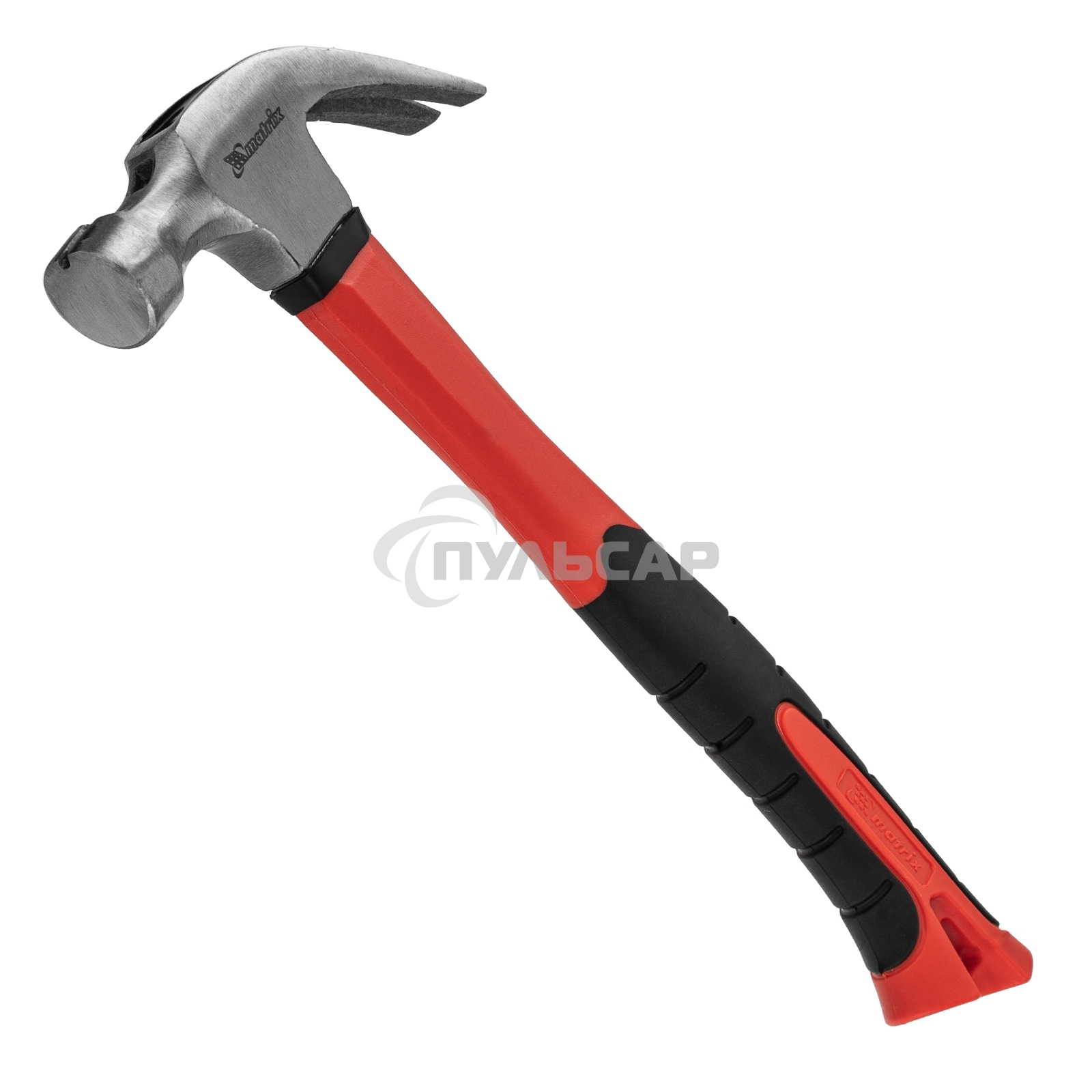 Молоток-гвоздодер Matrix ''optimal'', 450 г, боек c магнитом,фибергласовая обрезиненная рукоятка