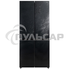 Холодильник Бирюса CD 496 TBG текстурированное черное стекло трехкамерный 334/162л морозилка снизу, NoFrost, Side by Side