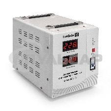 Стабилизатор напряжения ExeGate Expert AS-5000 (5000ВА, вход 140...260В, двойная цифр. индикация вход/вых. напряжения, выход 220В±8%, КПД 98%, 5 уровней защиты, метал. корпус, клем.колодка, RTL)