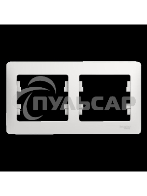 Рамка 2-м Glossa горизонт. белый  SchE GSL000102