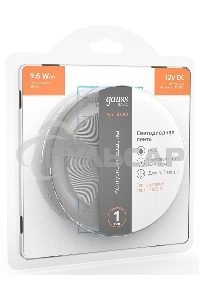 Лента светодиодная Basic Gauss 12V 9,6W/m 624lm/m 3000K IP20 LED 3m 1/100