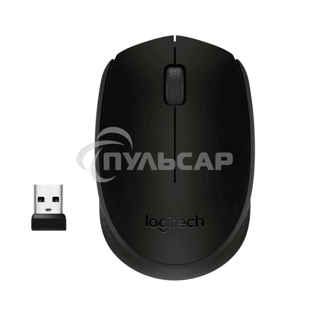 Мышь беспроводная Logitech M171 черный/серый, 1000 dpi, радиоканал, USB, кнопки - 3