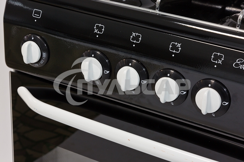 Плита газовая De Luxe 5040.36Г (КР) черный, конфорок 4 шт, духовка 43 л, 50 см x 85 см x 50 см