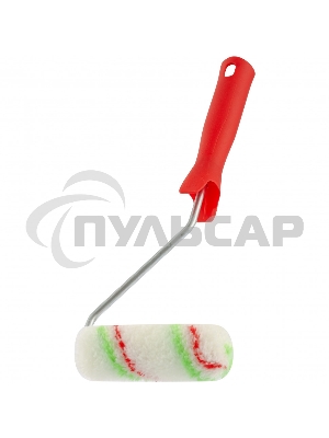 Мини-валик в сборе Эмали,110мм,ворс 12мм,D 16 мм,D ручки 6 мм,полиамид,полиакрил Сибртех