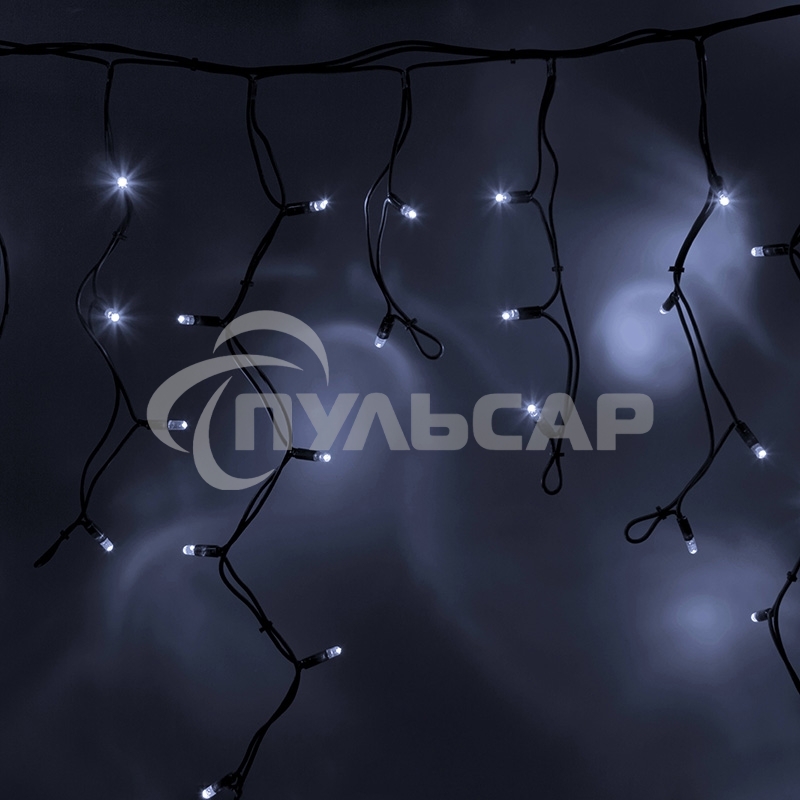 Гирлянда Neon-night Айсикл (бахрома) светодиодный, 4,0 х 0,6 м, черный провод каучук, 230 В, диоды белые, 128 LED