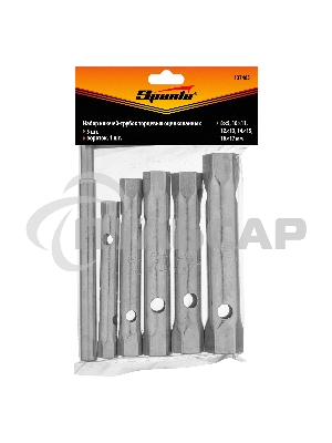Набор ключей-трубок торцевых, 8 х 17 мм, вороток, оцинкованные, 6 шт. Sparta 137405