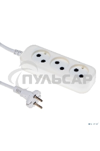 Сетевой удлинитель Buro BU-PSL3.1/W 1.5м (3 розетки) белый (пакет ПЭ)
