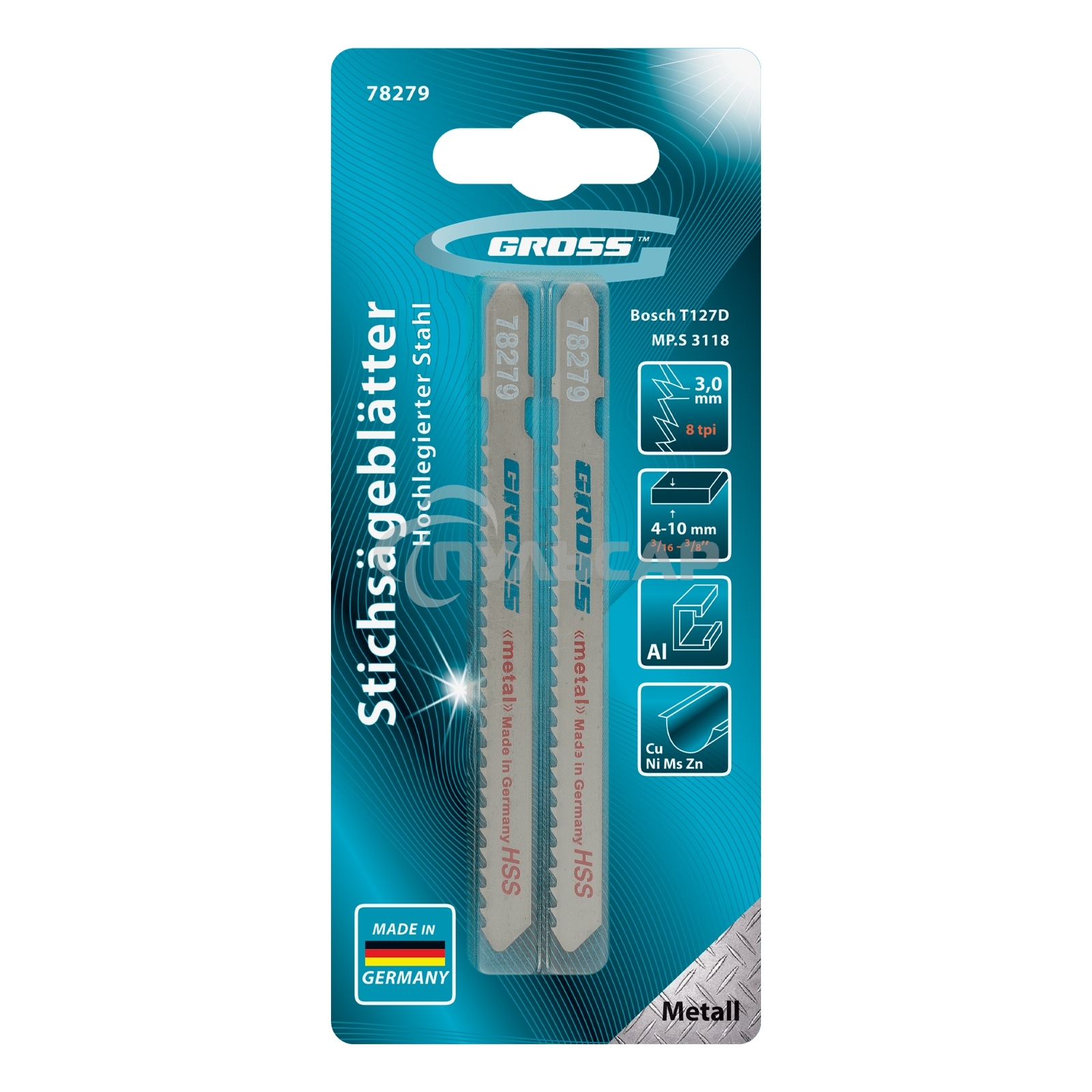 Полотна для электролобзика по металлу, 2 шт.( 3118 - T127D ) Gross